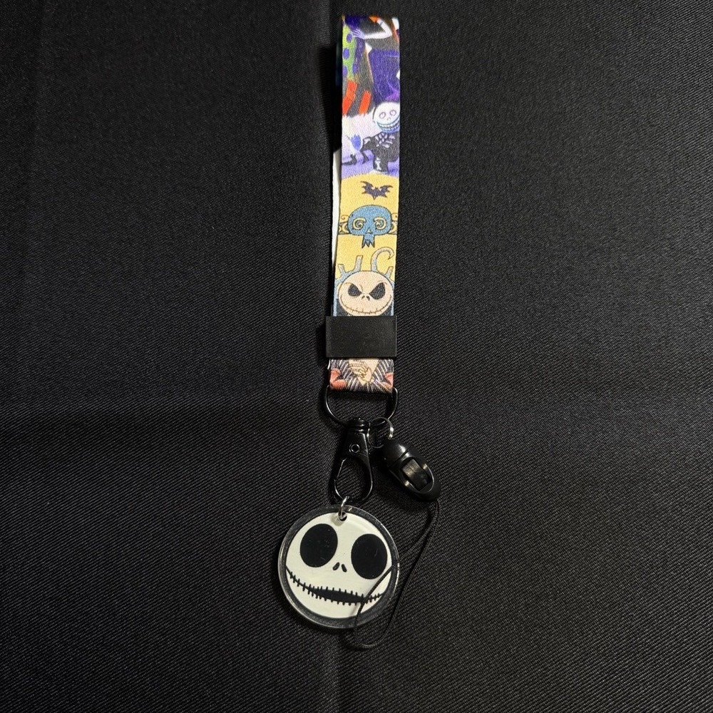The Nightmare Before Christmas Wrist Lanyard Keychain Jack Skellington Charm